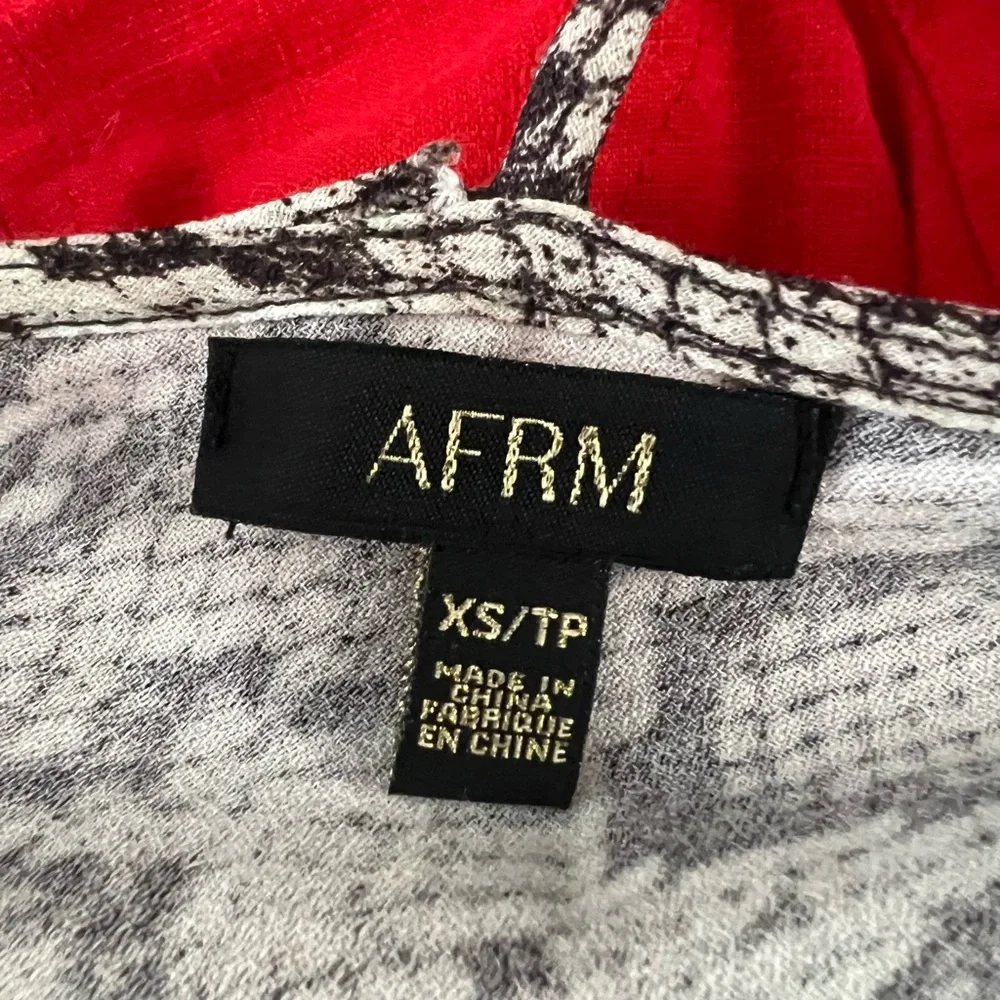 AFRM black and grey woven snake print bodysuit with woven cowl neck - Picture 3 of 3